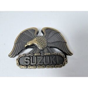 Suzuki Motorcycles Eagle Brass Metal Belt Buckle